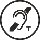 ikona informująca o dostępności pętli indukcyjnej w Wypożyczalni dla Dorosłych i Młodzieży nr 73.